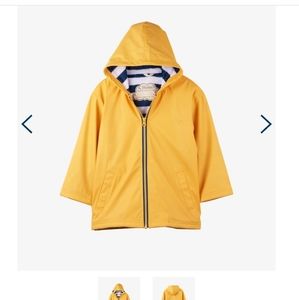 Hatley Size 6 Boys / Unisex Rain Jacket Yellow / Navy